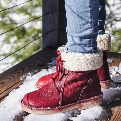 Wasserdichte Winterstiefel für Frauen, ideal für kalte Herbst- und Wintertage, mit warmem Futter und rutschfester Sohle.