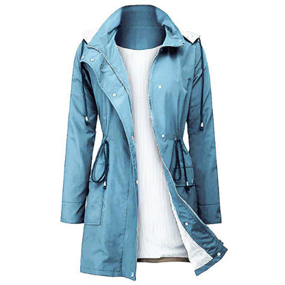 Wasserdichter Windbreaker für Frauen mit Kapuze, ideal für Herbst- und Wintertage