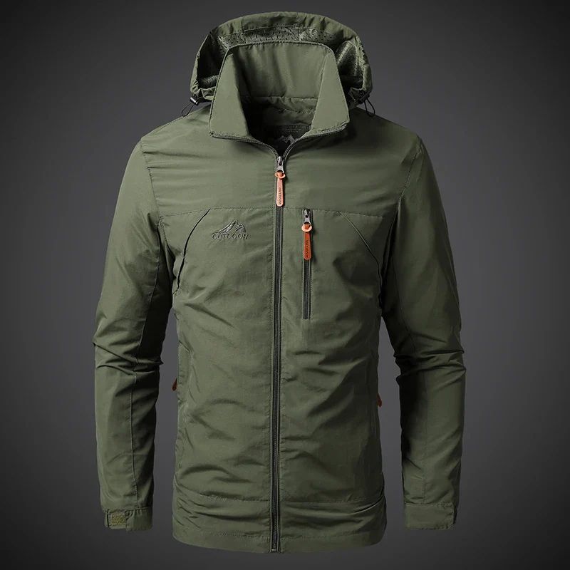 Wasserdichter Windbreaker für Männer, ideal für Herbst- und Wintertage, Outdoor-Jacke mit wind- und wasserdichter Funktion.