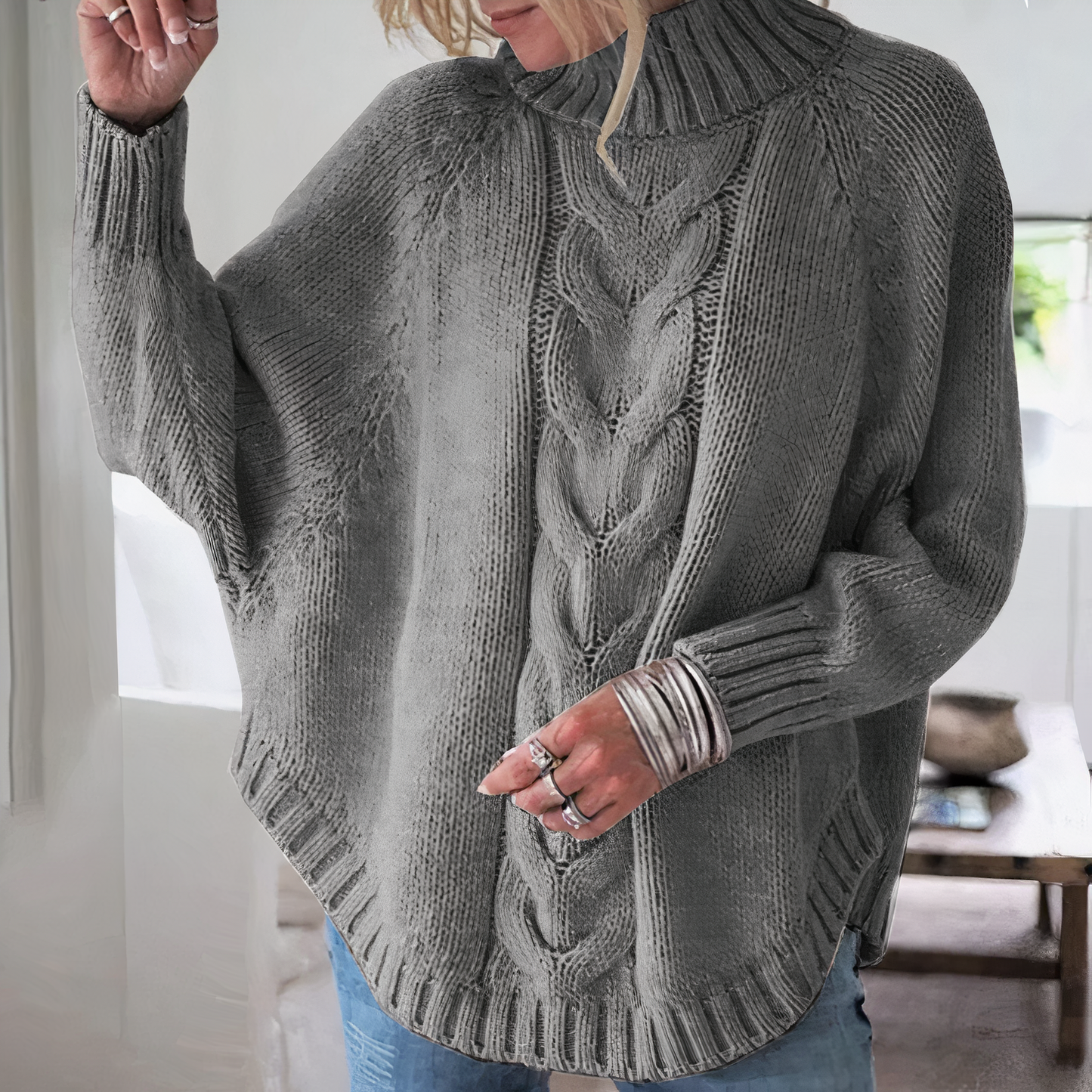 Strickpullover mit Fledermausärmeln - Ariah