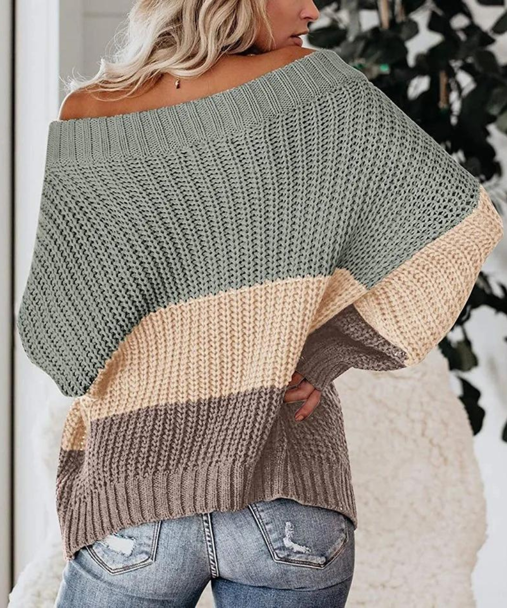 Vintage-Pullover mit Farbblockmuster - Jane