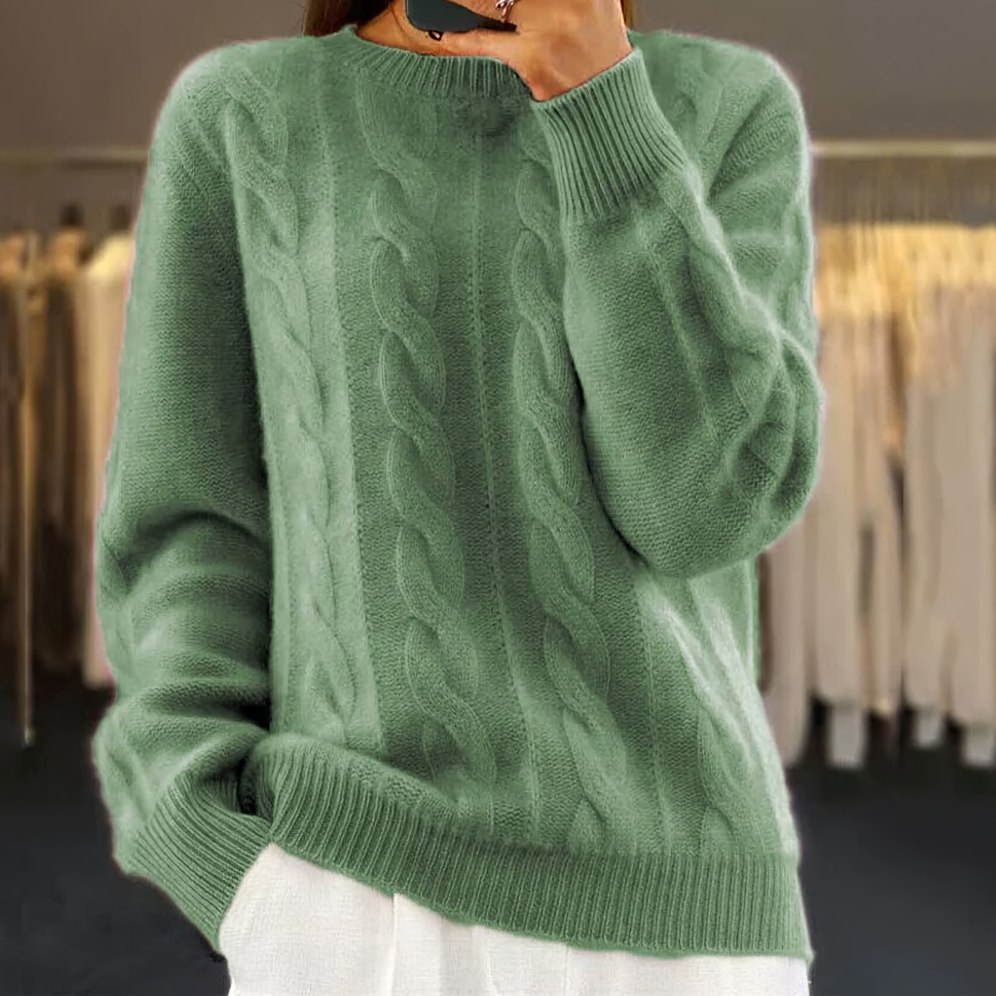 Semi-Rollkragenpullover im Vintage-Stil - Libby