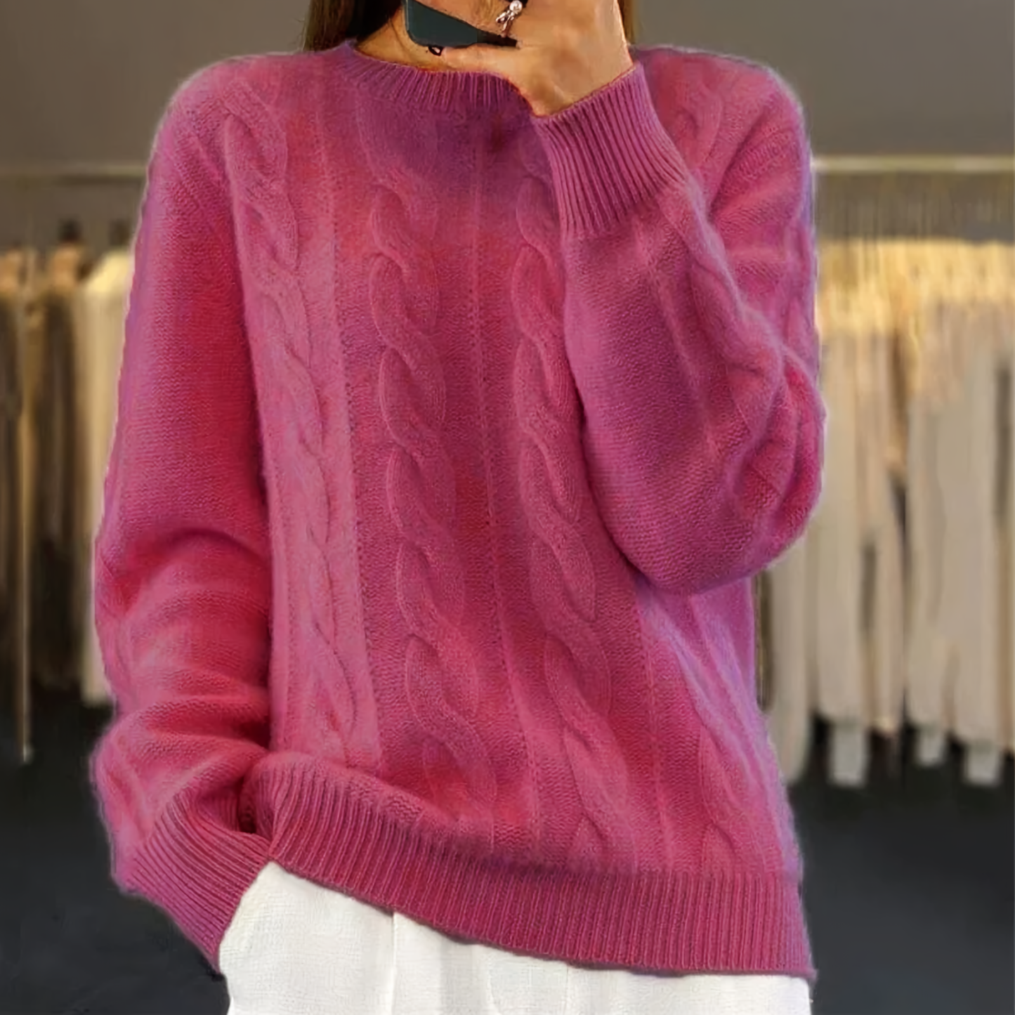 Semi-Rollkragenpullover im Vintage-Stil - Libby