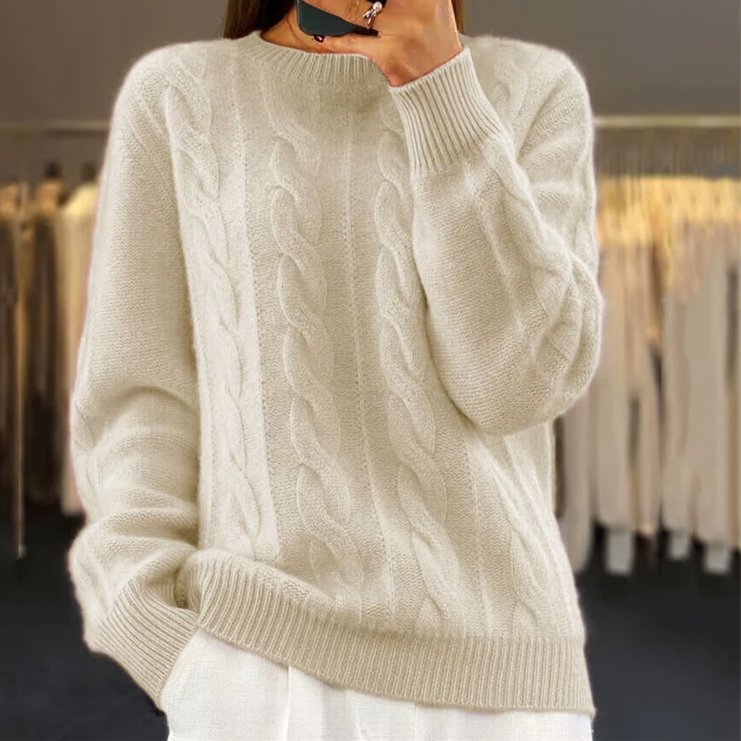 Semi-Rollkragenpullover im Vintage-Stil - Libby