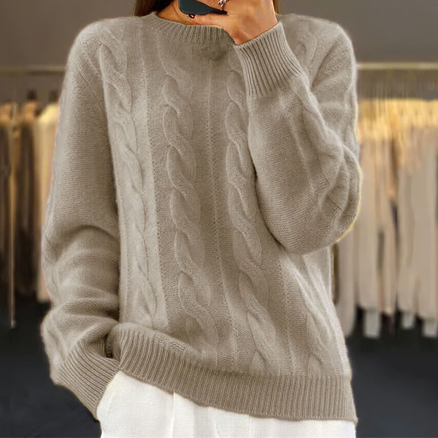 Semi-Rollkragenpullover im Vintage-Stil - Libby