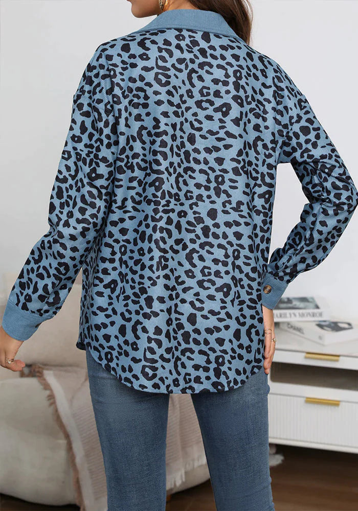 Kordjacke mit Leopardenmuster - Lucia