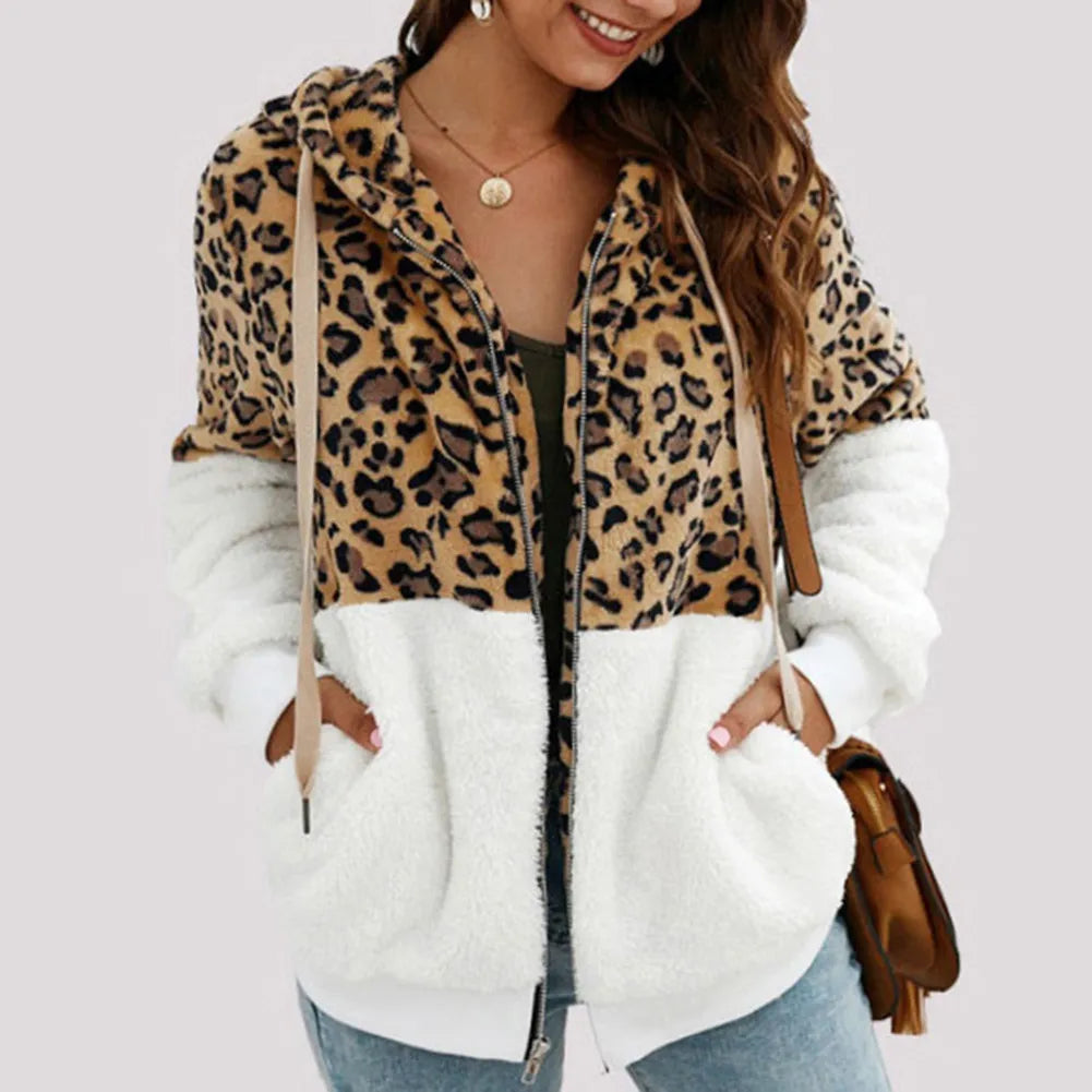 Plüsch-Hoodie mit Leopardenmuster - Mira