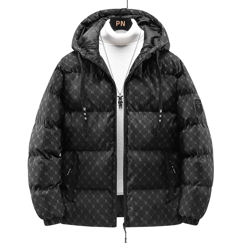 Baumwolljacke mit Allover-Briefdruck - Robert