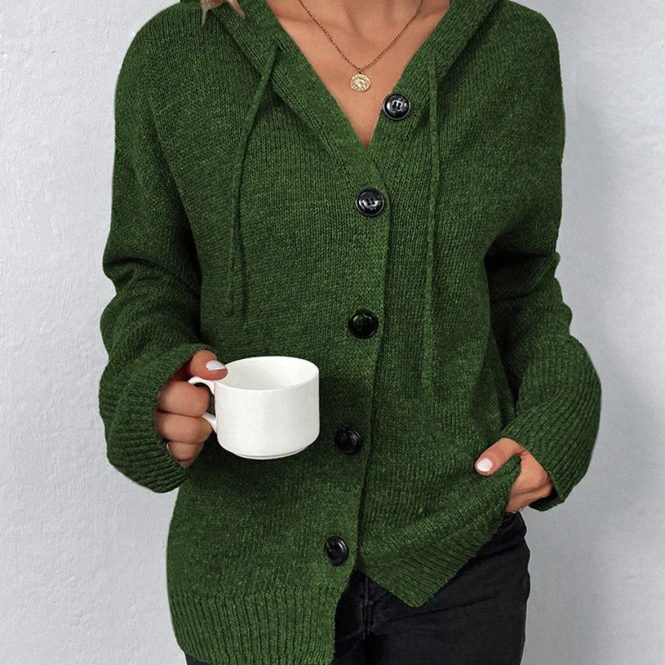 Strickjacke mit Kapuze und Kordelzug - Vega