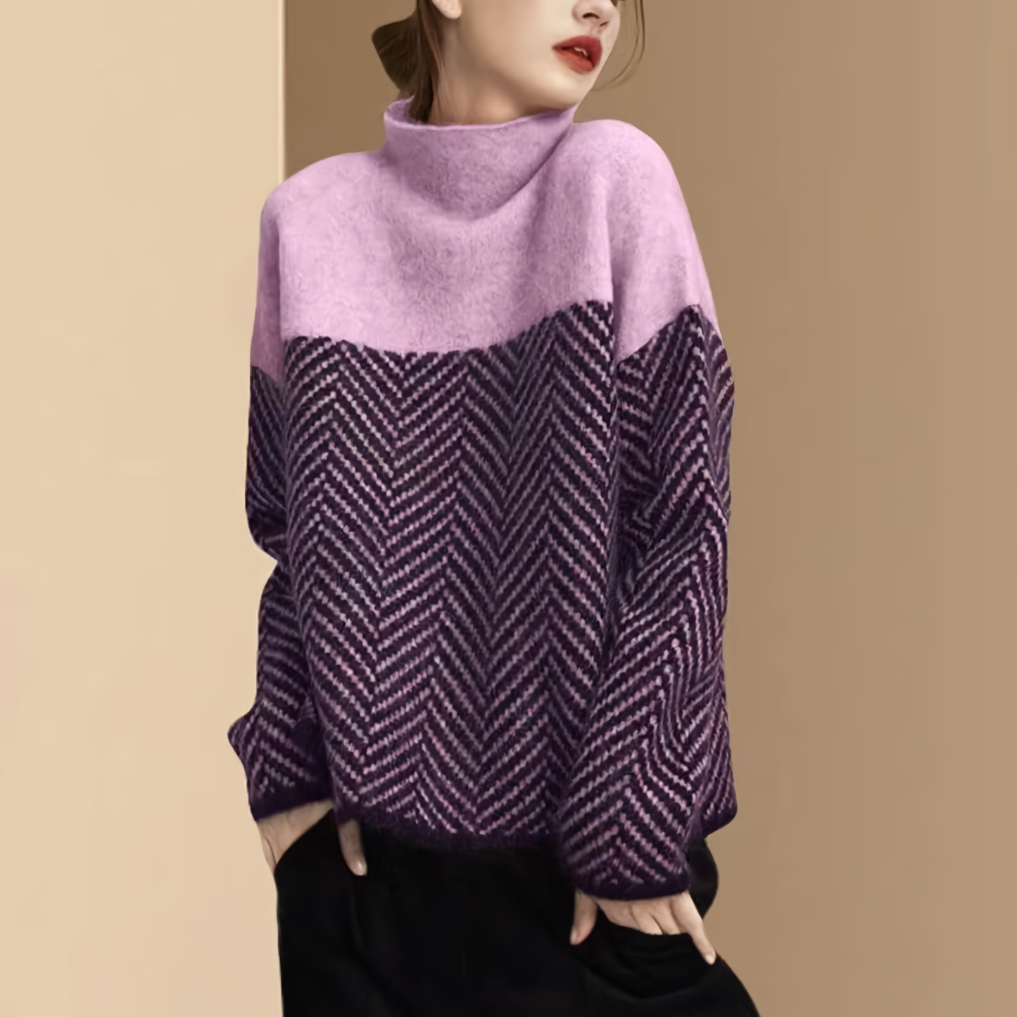 Gestreifter warmer Pullover - Zora